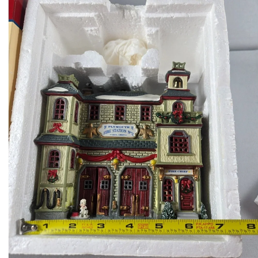 Lemax Plymouth Corners Fire Station No. 2 25657A 2002 Porcelain House